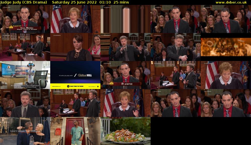 Judge Judy (CBS Drama) Saturday 25 June 2022 01:10 - 01:35