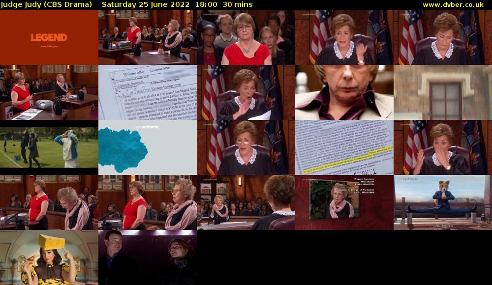 Judge Judy (CBS Drama) Saturday 25 June 2022 18:00 - 18:30