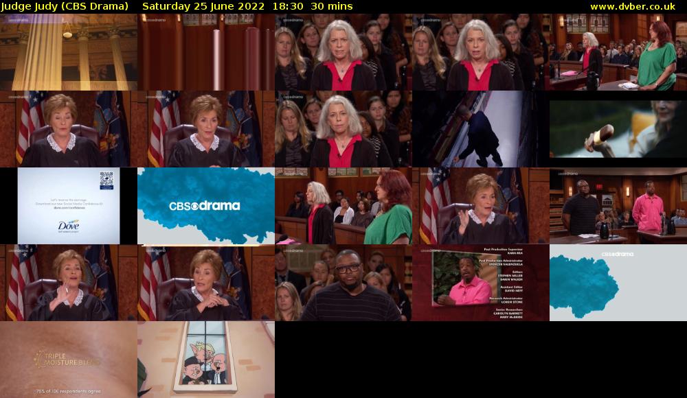 Judge Judy (CBS Drama) Saturday 25 June 2022 18:30 - 19:00
