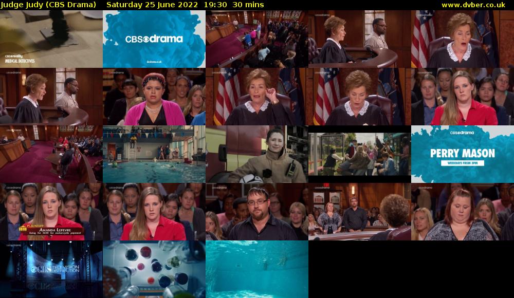 Judge Judy (CBS Drama) Saturday 25 June 2022 19:30 - 20:00