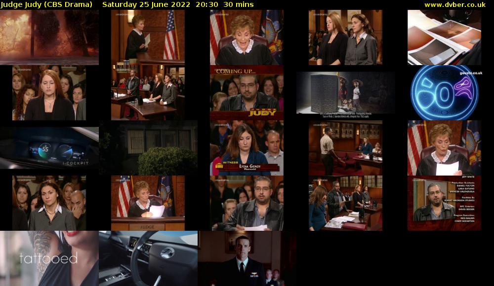 Judge Judy (CBS Drama) Saturday 25 June 2022 20:30 - 21:00