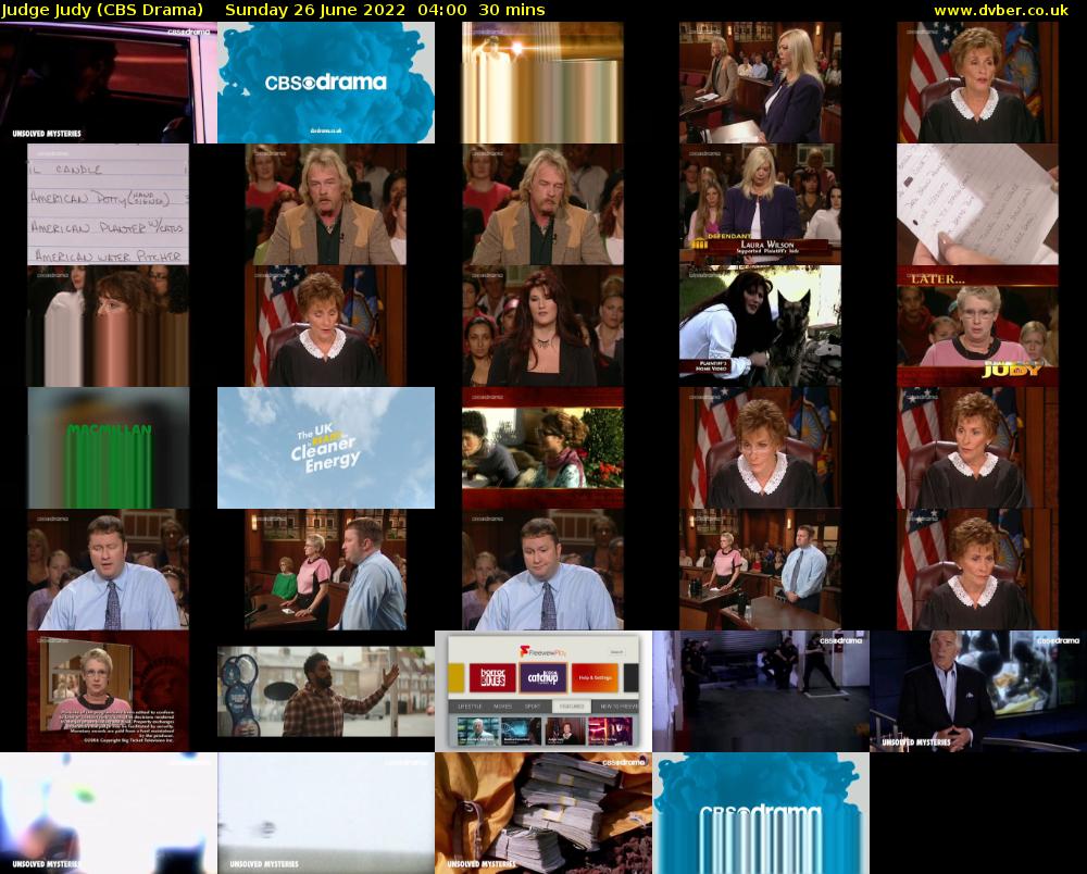 Judge Judy (CBS Drama) Sunday 26 June 2022 04:00 - 04:30