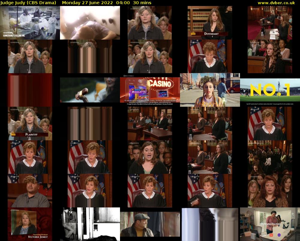 Judge Judy (CBS Drama) Monday 27 June 2022 04:00 - 04:30