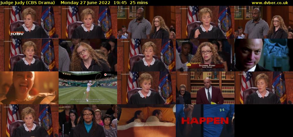 Judge Judy (CBS Drama) Monday 27 June 2022 19:45 - 20:10