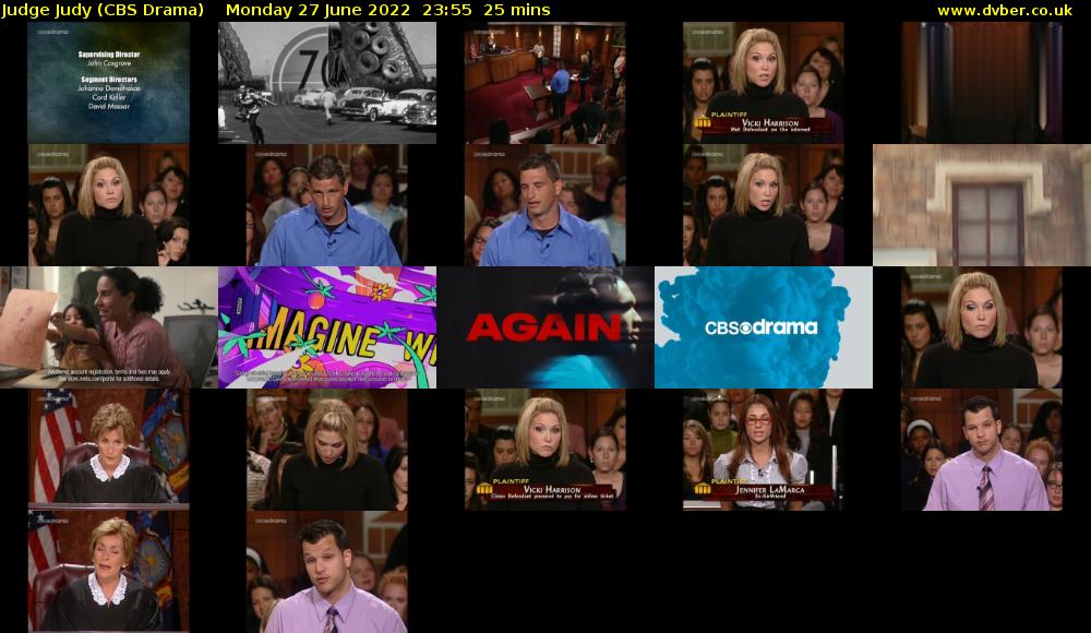 Judge Judy (CBS Drama) Monday 27 June 2022 23:55 - 00:20