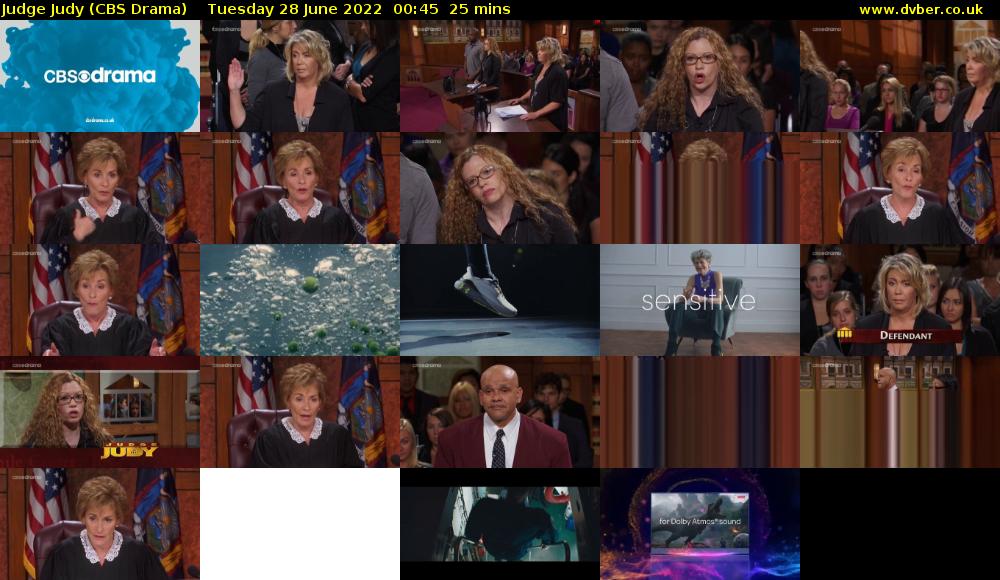 Judge Judy (CBS Drama) Tuesday 28 June 2022 00:45 - 01:10