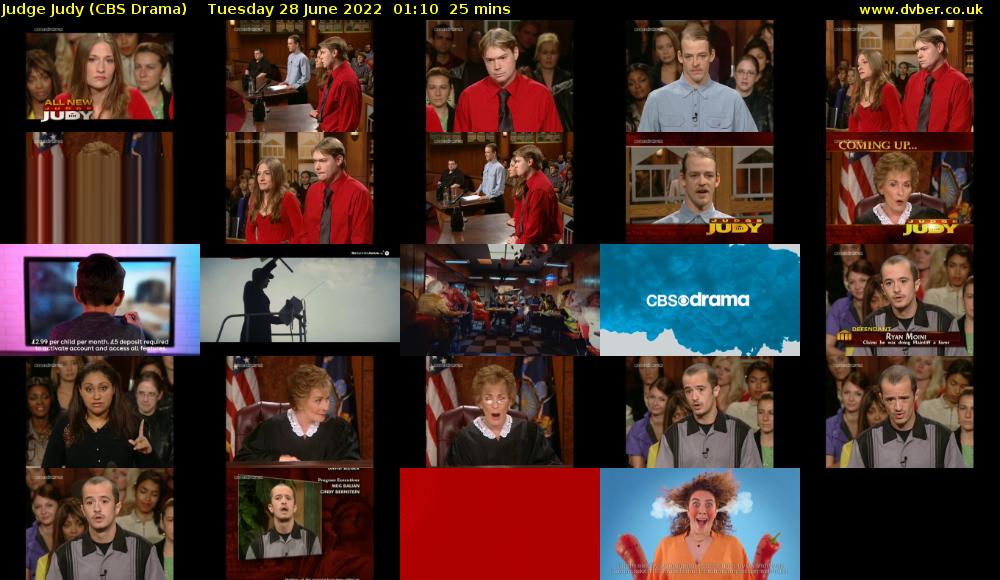 Judge Judy (CBS Drama) Tuesday 28 June 2022 01:10 - 01:35
