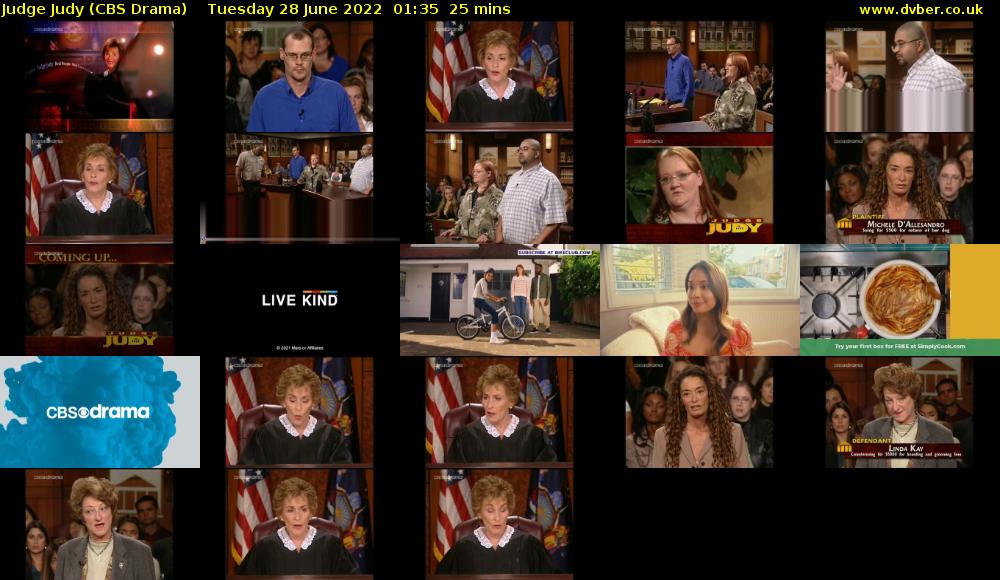 Judge Judy (CBS Drama) Tuesday 28 June 2022 01:35 - 02:00