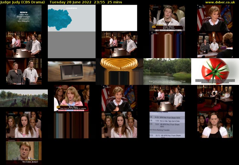 Judge Judy (CBS Drama) Tuesday 28 June 2022 23:55 - 00:20