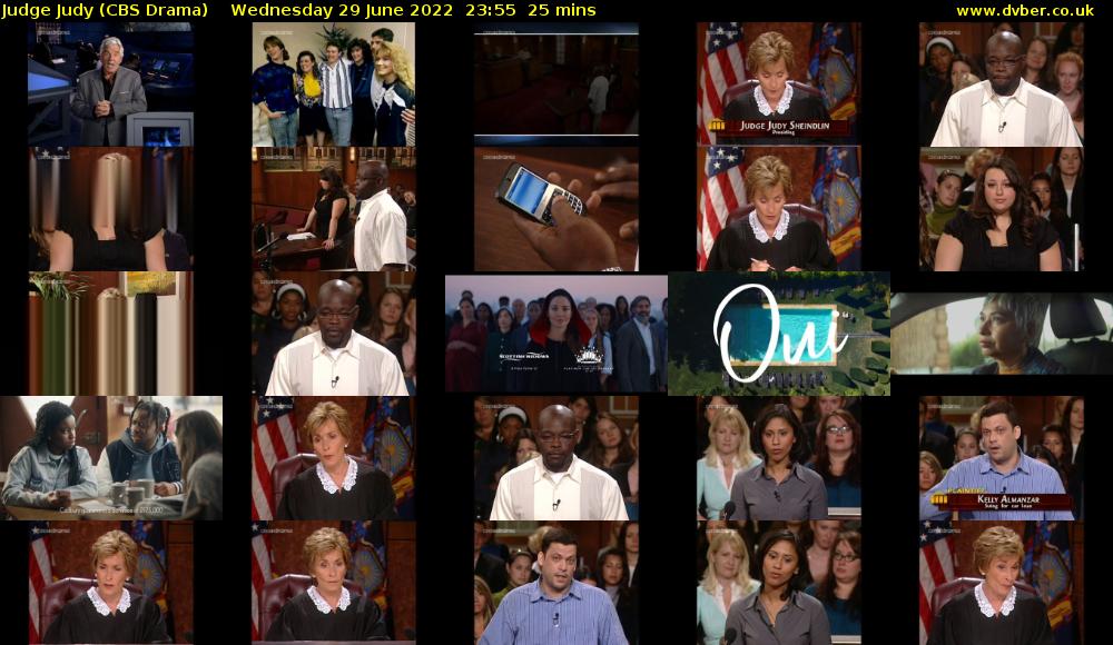 Judge Judy (CBS Drama) Wednesday 29 June 2022 23:55 - 00:20