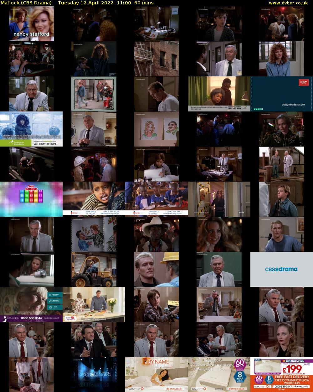 Matlock (CBS Drama) Tuesday 12 April 2022 11:00 - 12:00