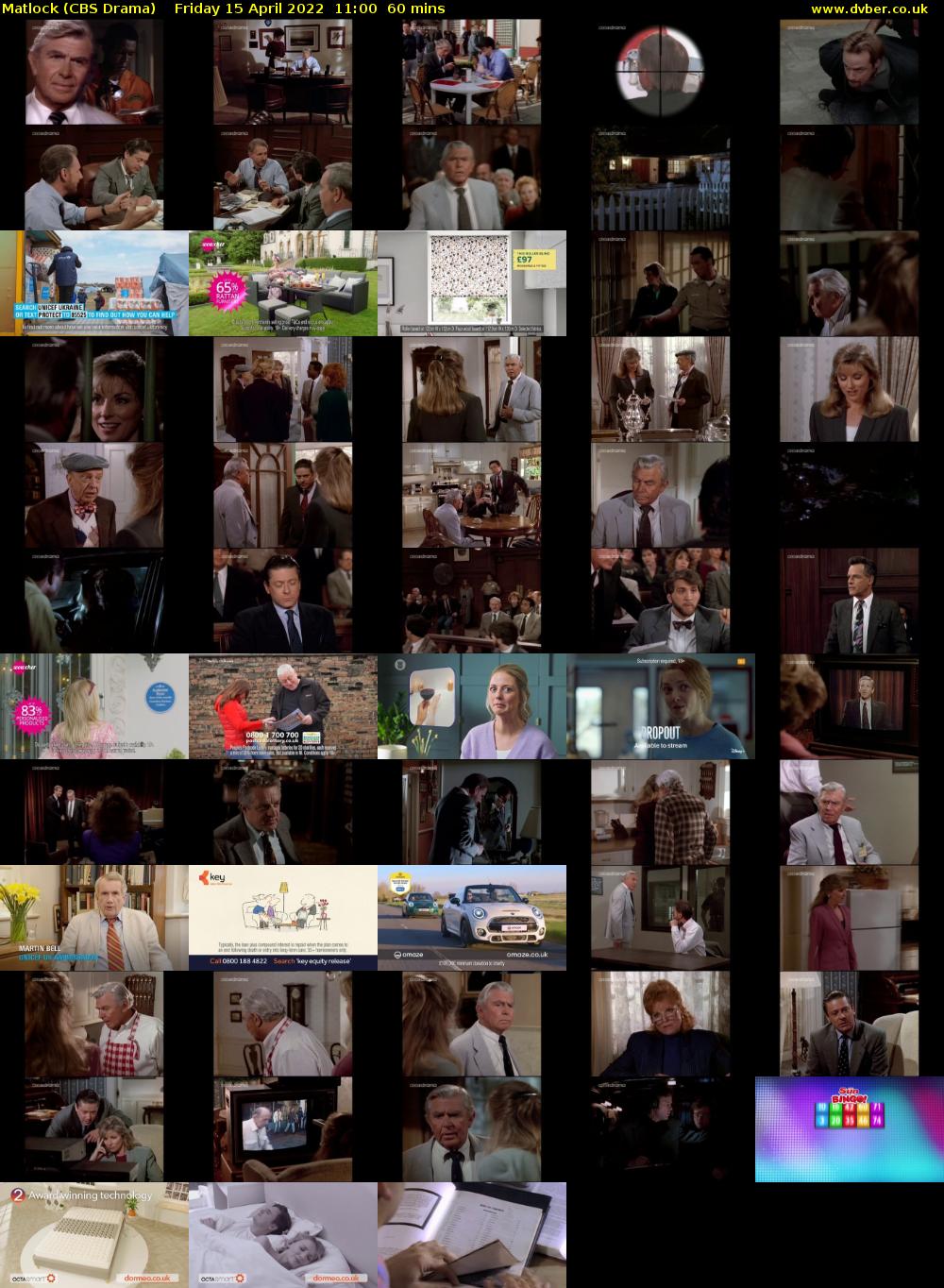 Matlock (CBS Drama) Friday 15 April 2022 11:00 - 12:00