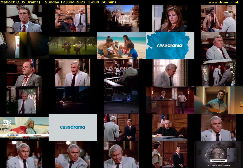 Matlock (CBS Drama) Sunday 12 June 2022 19:00 - 20:00