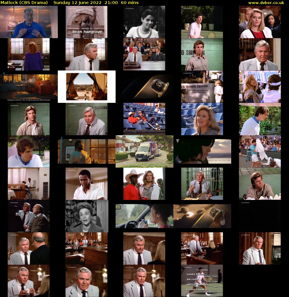 Matlock (CBS Drama) Sunday 12 June 2022 21:00 - 22:00