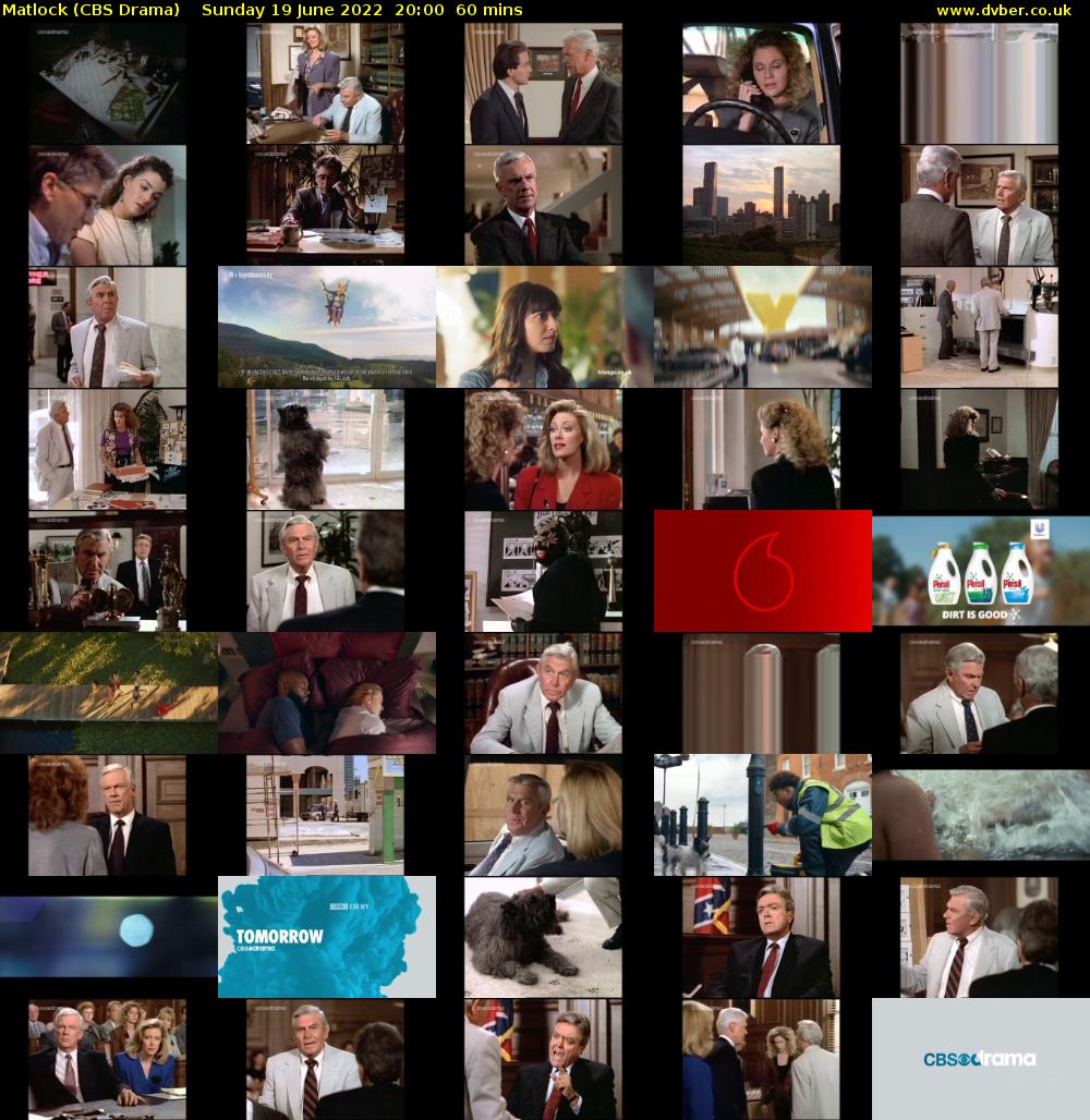 Matlock (CBS Drama) Sunday 19 June 2022 20:00 - 21:00