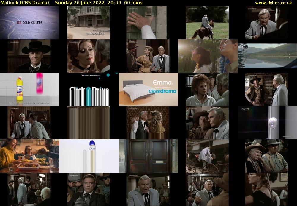 Matlock (CBS Drama) Sunday 26 June 2022 20:00 - 21:00