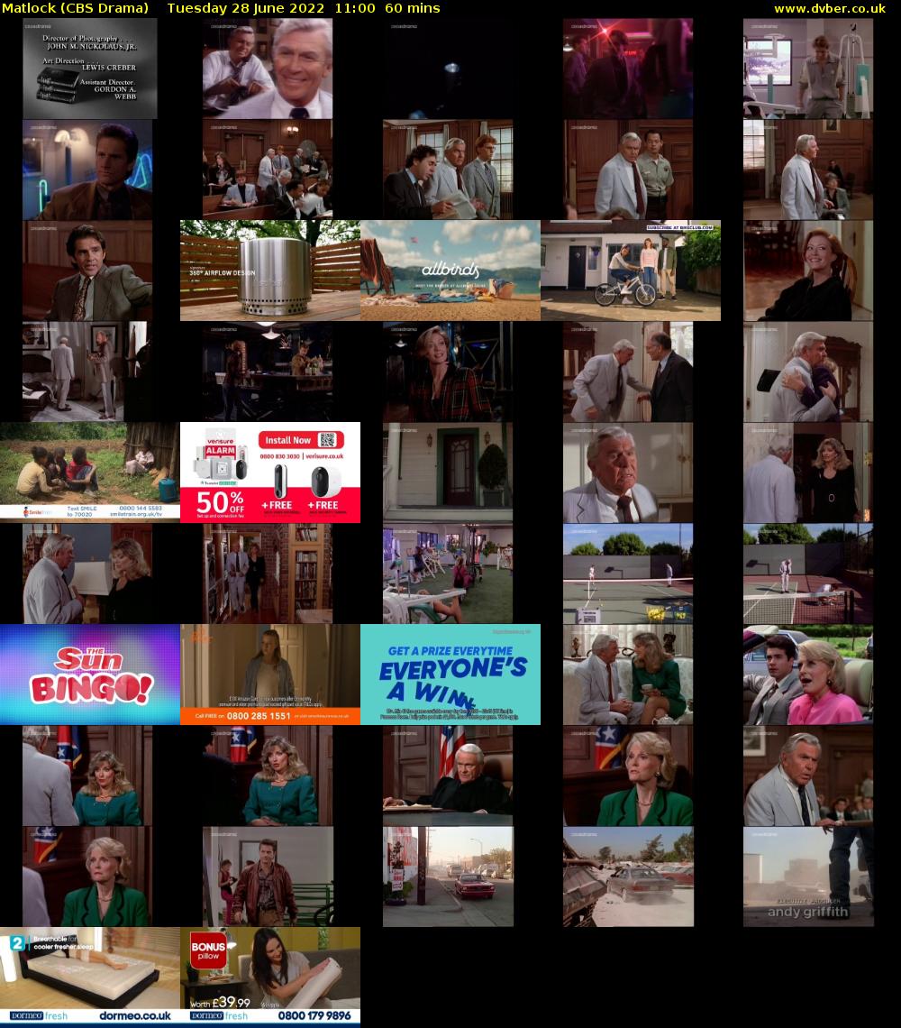 Matlock (CBS Drama) Tuesday 28 June 2022 11:00 - 12:00