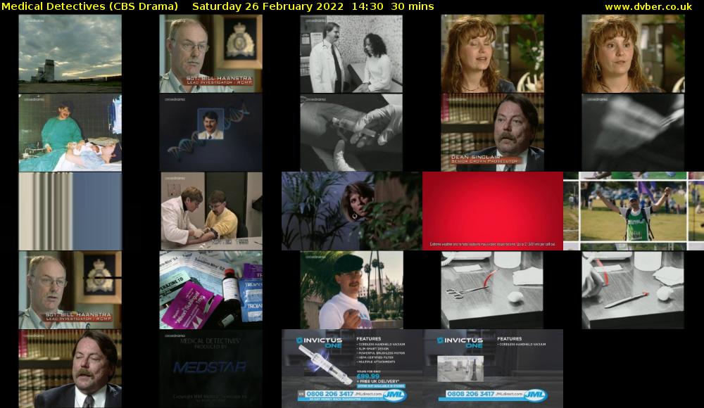 Medical Detectives (CBS Drama) Saturday 26 February 2022 14:30 - 15:00