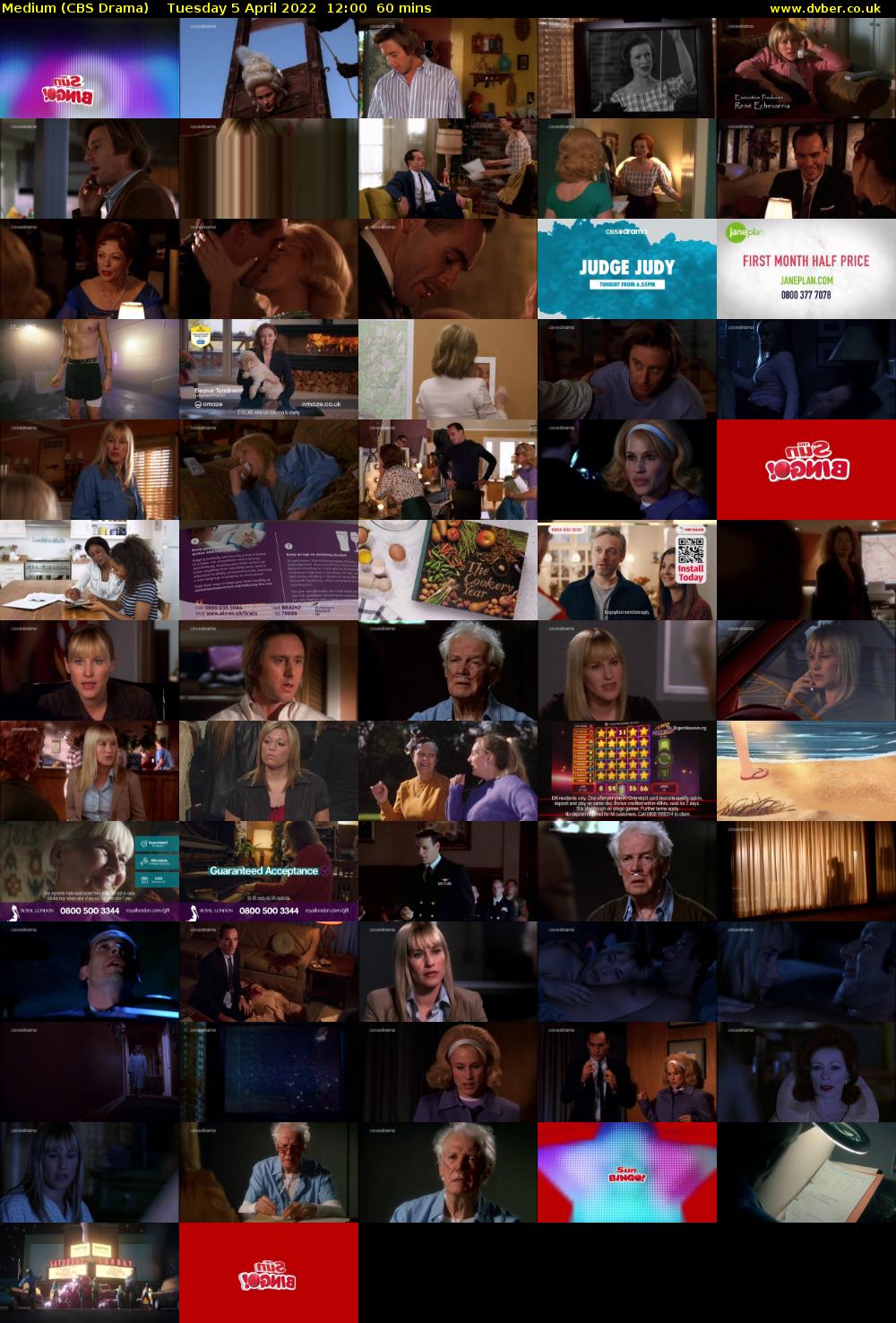 Medium (CBS Drama) Tuesday 5 April 2022 12:00 - 13:00