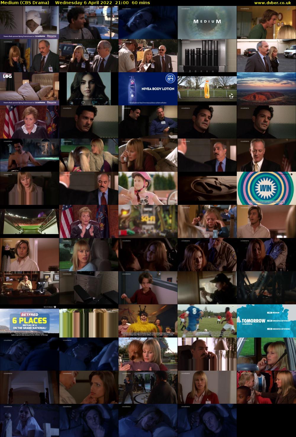 Medium (CBS Drama) Wednesday 6 April 2022 21:00 - 22:00