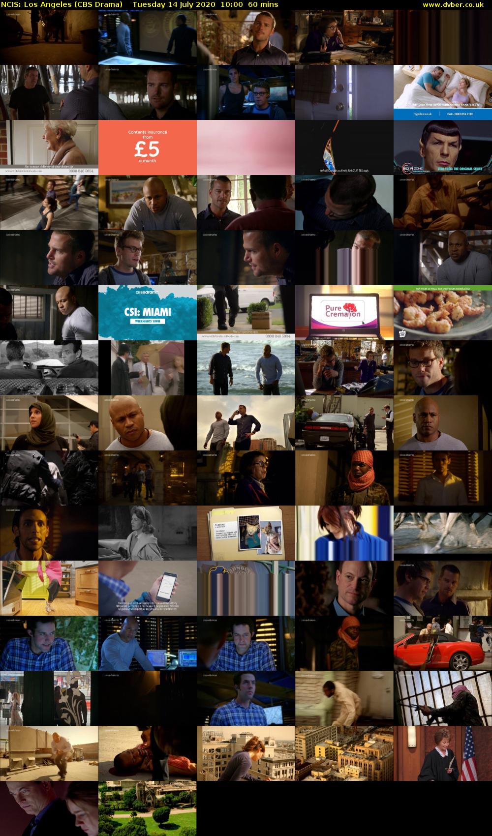 NCIS: Los Angeles (CBS Drama) Tuesday 14 July 2020 10:00 - 11:00