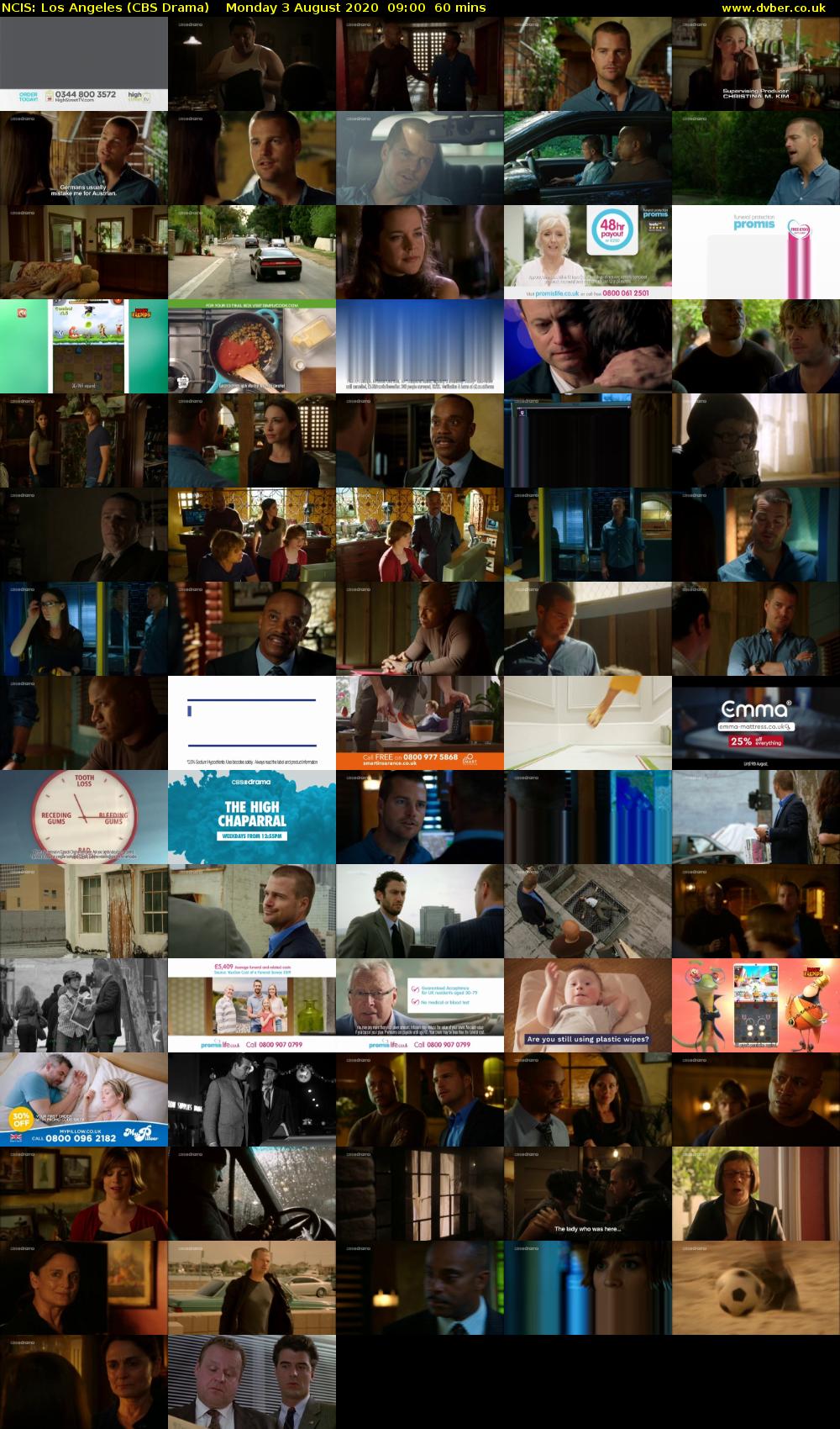 NCIS: Los Angeles (CBS Drama) Monday 3 August 2020 09:00 - 10:00