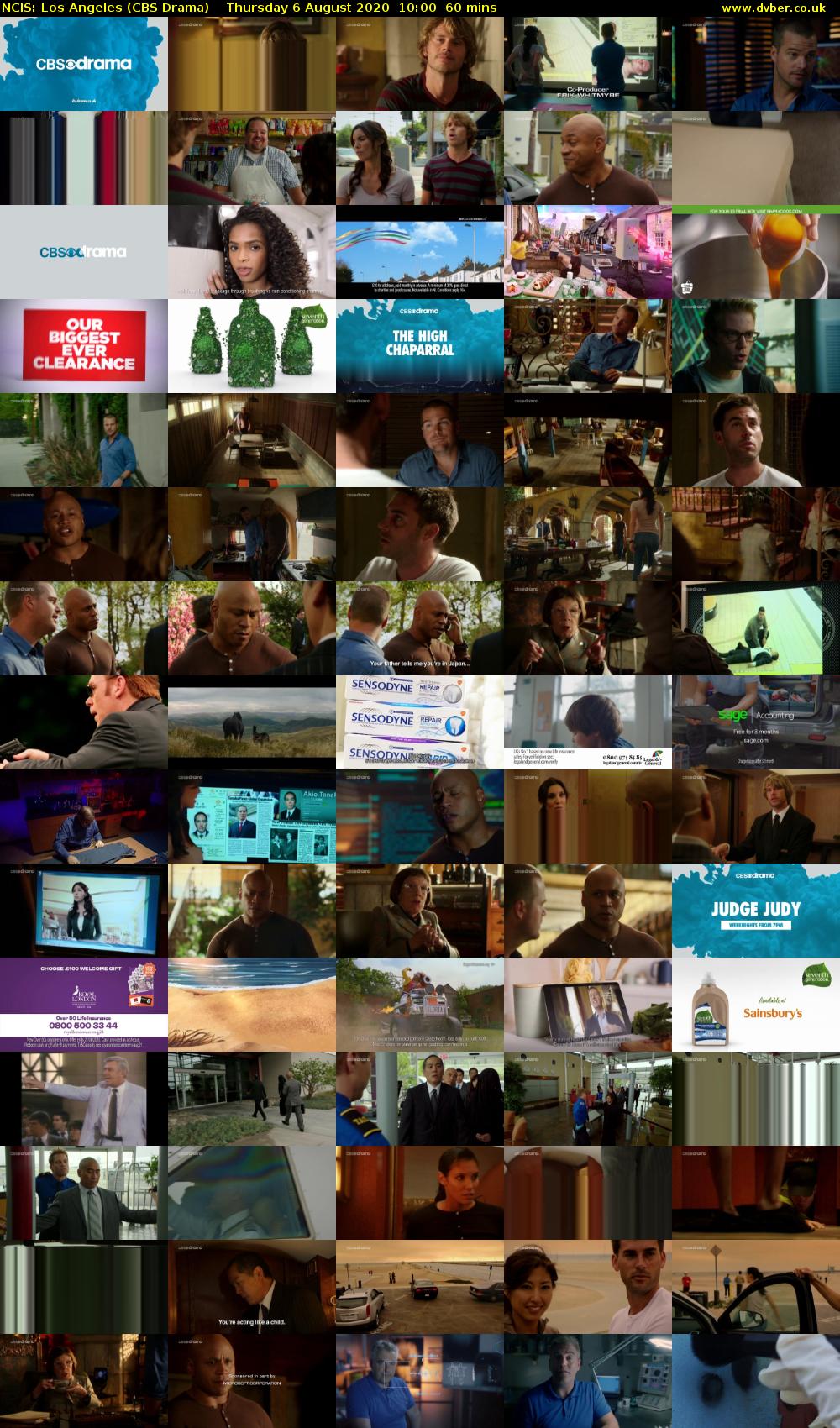 NCIS: Los Angeles (CBS Drama) Thursday 6 August 2020 10:00 - 11:00