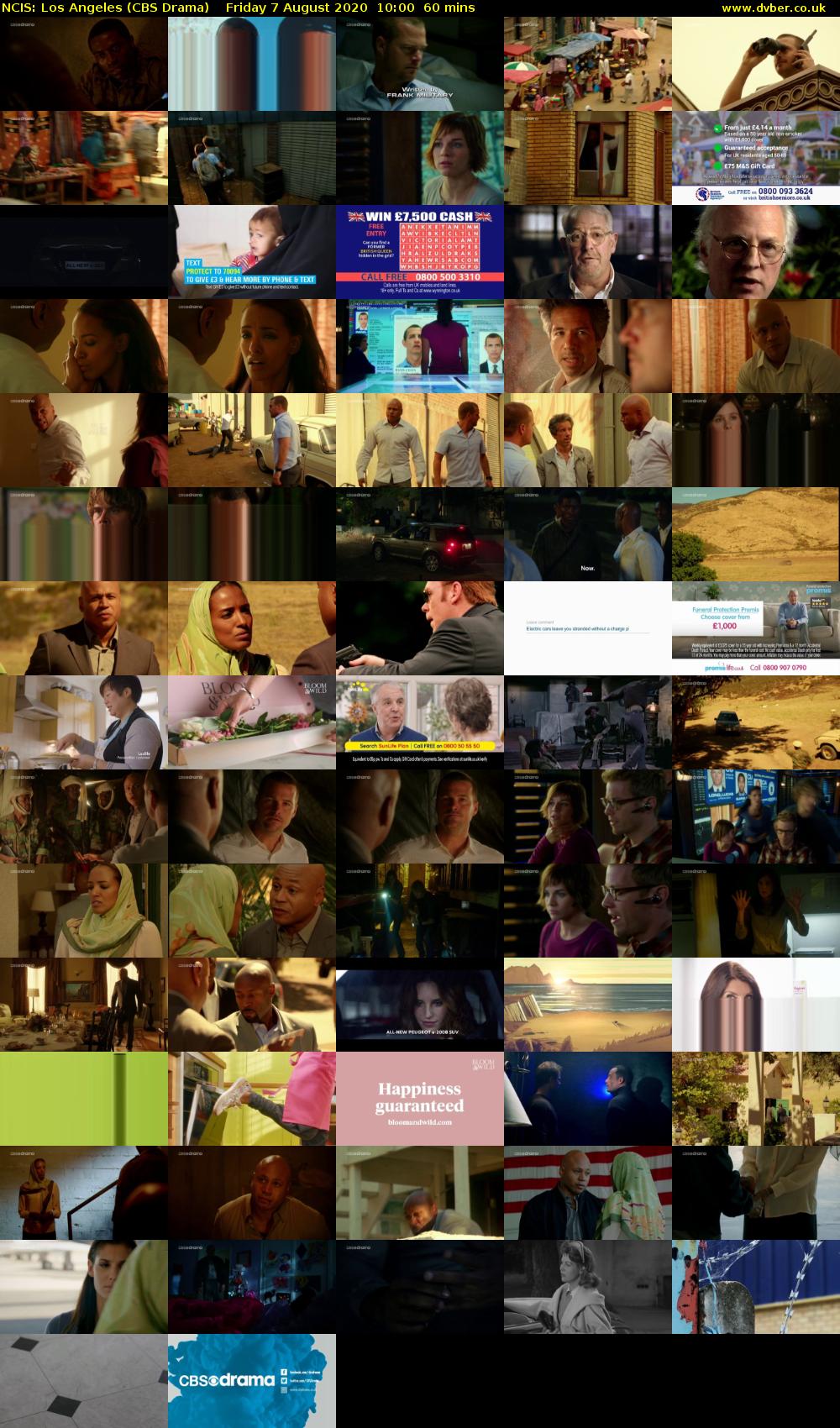 NCIS: Los Angeles (CBS Drama) Friday 7 August 2020 10:00 - 11:00
