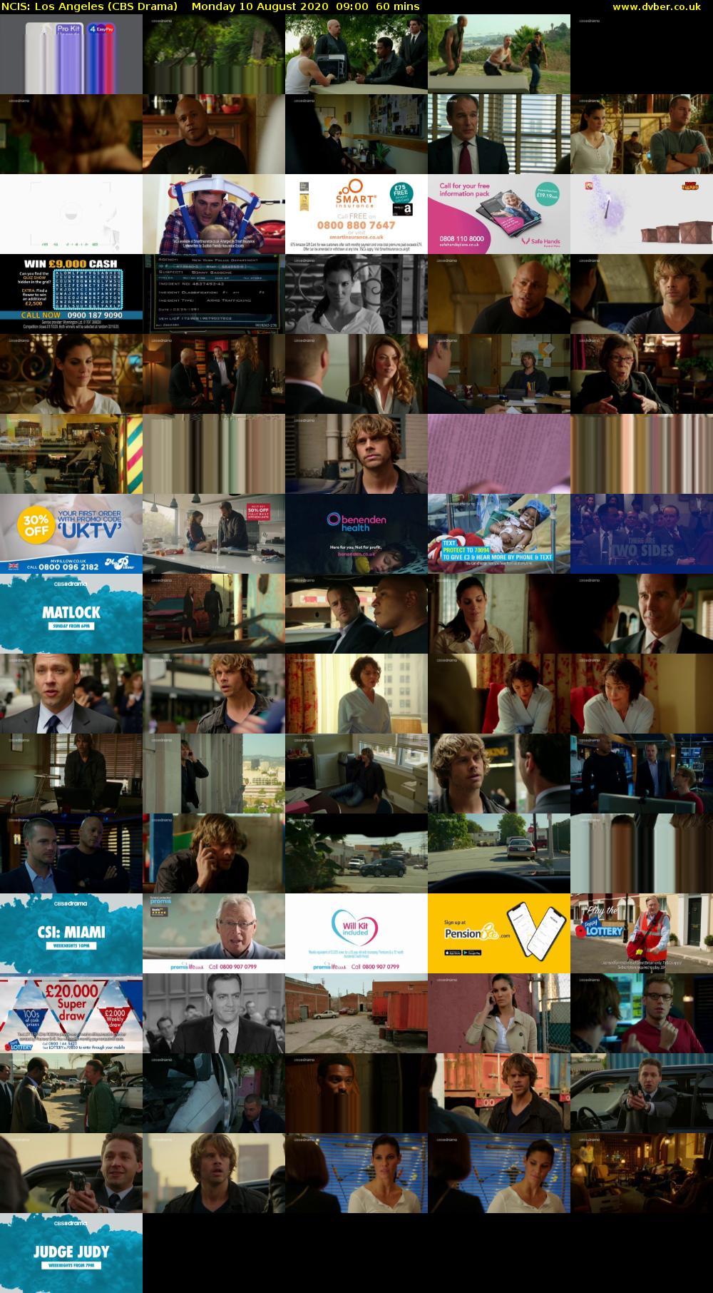 NCIS: Los Angeles (CBS Drama) Monday 10 August 2020 09:00 - 10:00
