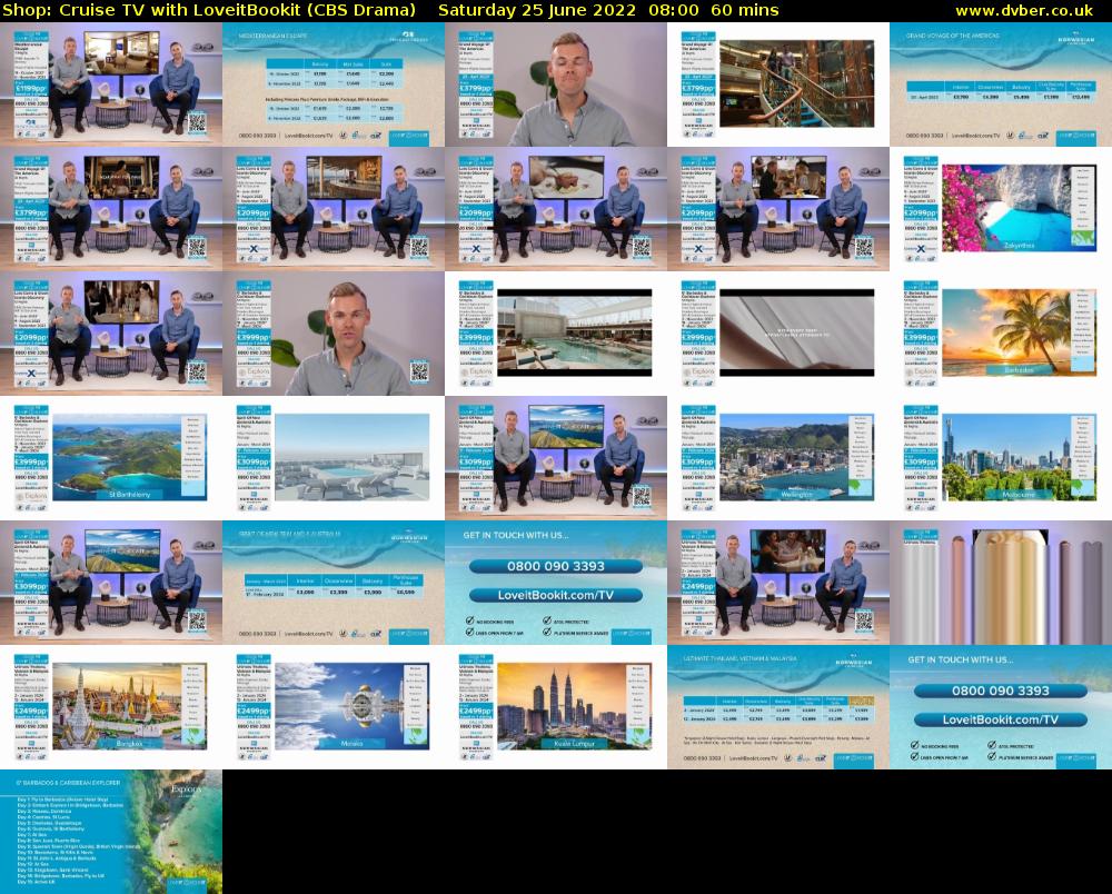 Shop: Cruise TV with Loveitbookit (CBS Drama) Saturday 25 June 2022 08:00 - 09:00