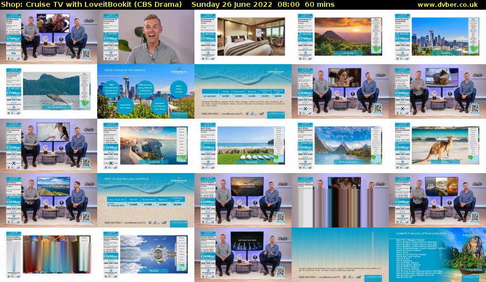Shop: Cruise TV with Loveitbookit (CBS Drama) Sunday 26 June 2022 08:00 - 09:00