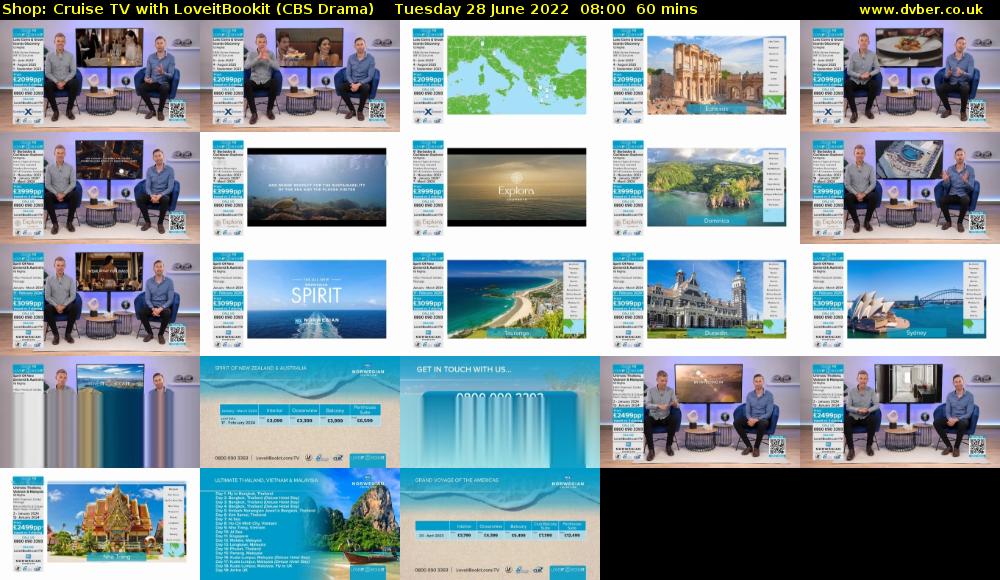 Shop: Cruise TV with Loveitbookit (CBS Drama) Tuesday 28 June 2022 08:00 - 09:00