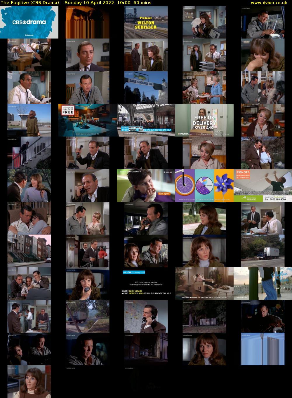 The Fugitive (CBS Drama) Sunday 10 April 2022 10:00 - 11:00