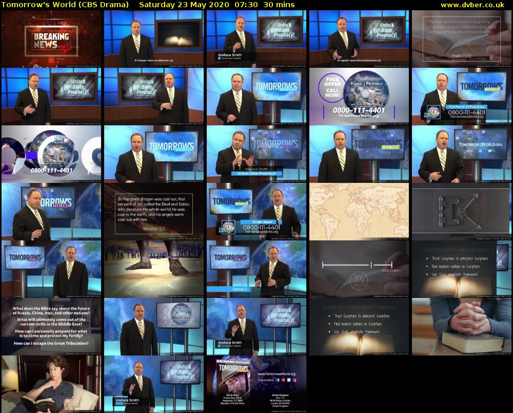 Tomorrow's World (CBS Drama) Saturday 23 May 2020 07:30 - 08:00