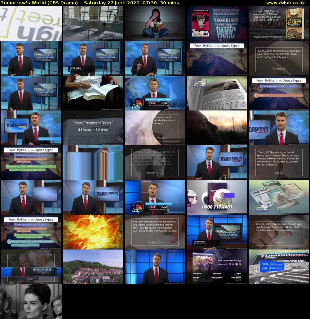 Tomorrow's World (CBS Drama) Saturday 27 June 2020 07:30 - 08:00