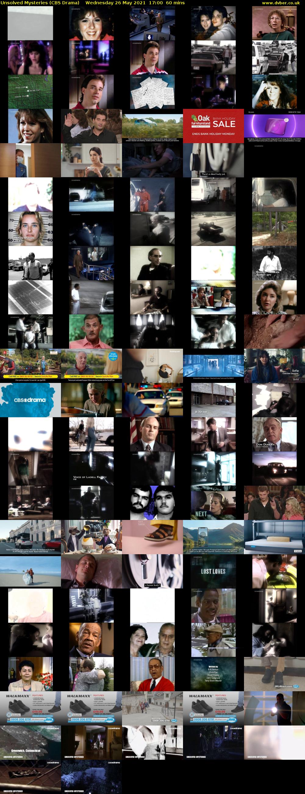 Unsolved Mysteries (CBS Drama) Wednesday 26 May 2021 17:00 - 18:00