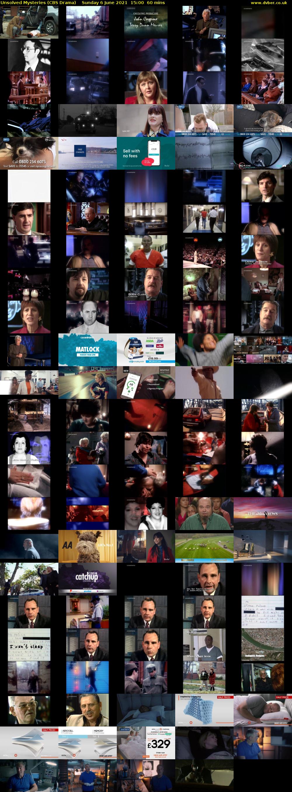 Unsolved Mysteries (CBS Drama) Sunday 6 June 2021 15:00 - 16:00