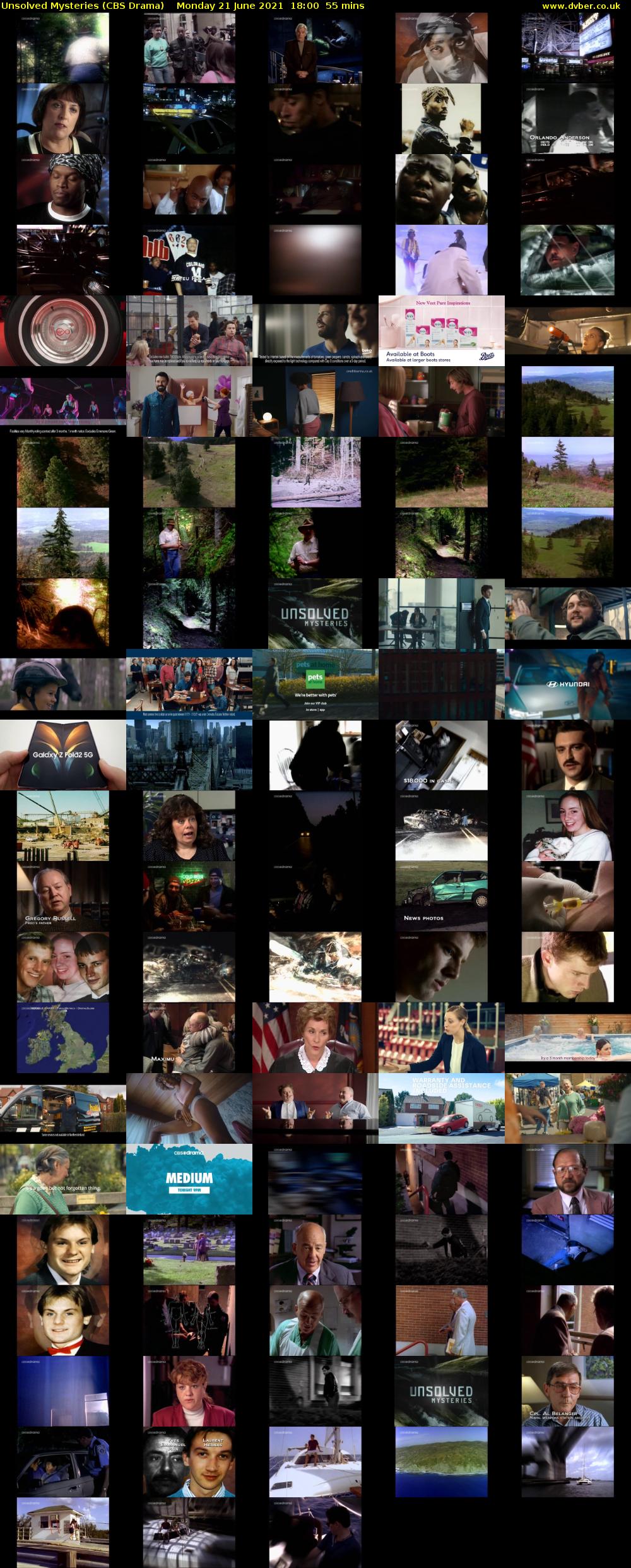 Unsolved Mysteries (CBS Drama) Monday 21 June 2021 18:00 - 18:55