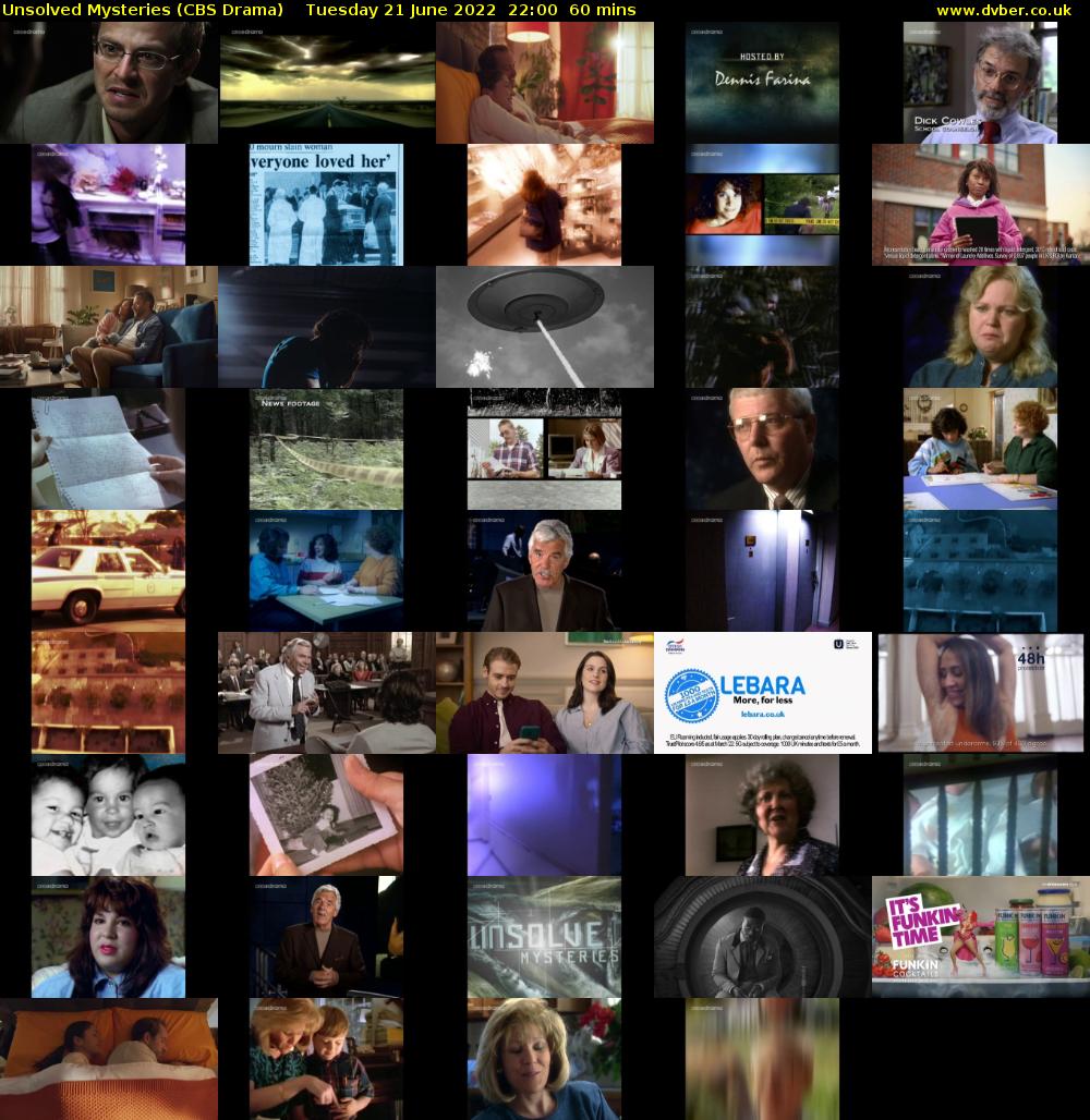 Unsolved Mysteries (CBS Drama) Tuesday 21 June 2022 22:00 - 23:00