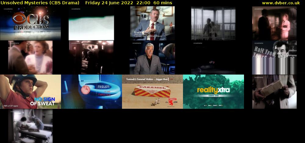 Unsolved Mysteries (CBS Drama) Friday 24 June 2022 22:00 - 23:00