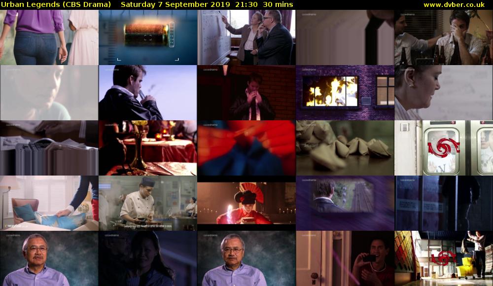 Urban Legends (CBS Drama) Saturday 7 September 2019 21:30 - 22:00
