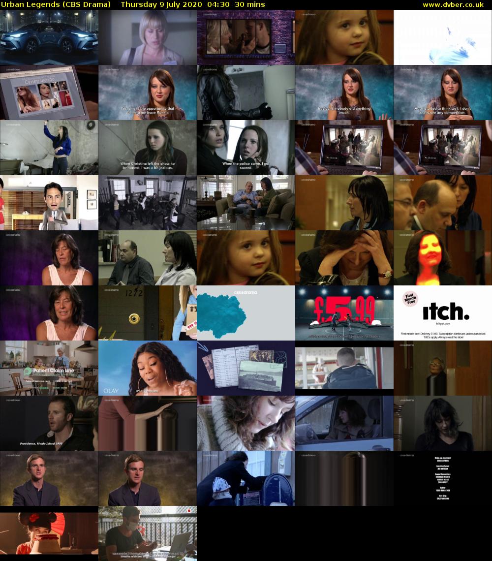 Urban Legends (CBS Drama) Thursday 9 July 2020 04:30 - 05:00