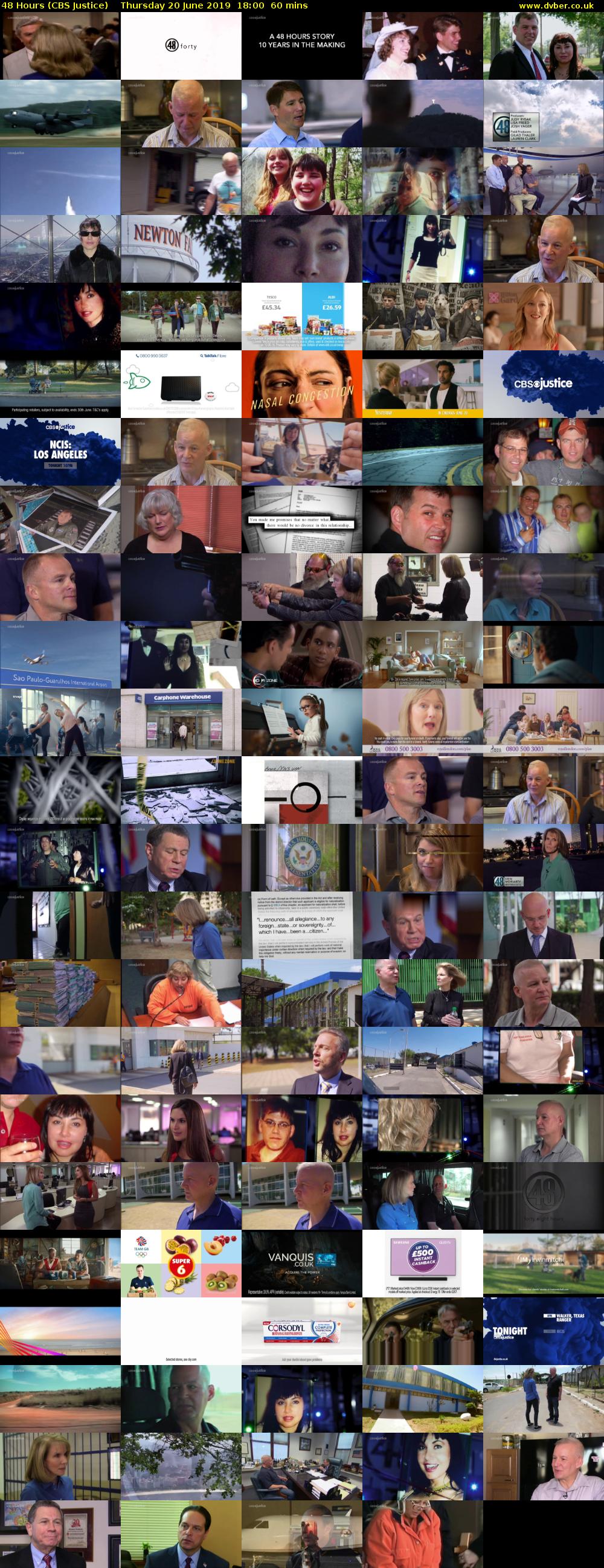 48 Hours (CBS Justice) Thursday 20 June 2019 18:00 - 19:00