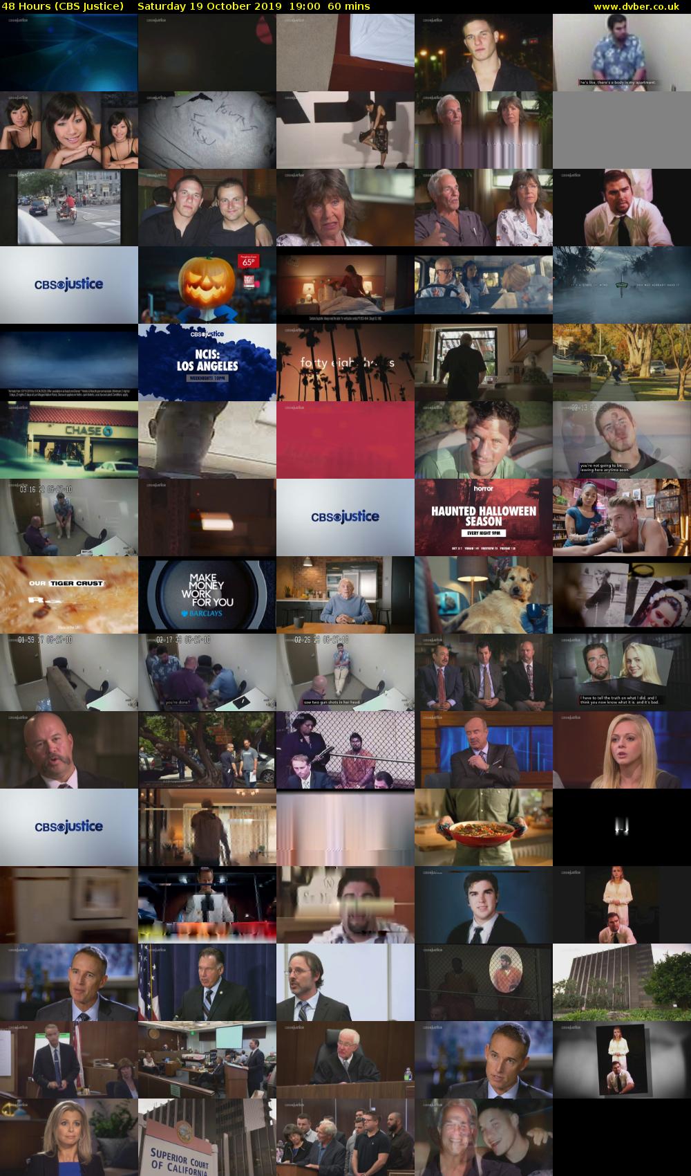 48 Hours (CBS Justice) Saturday 19 October 2019 19:00 - 20:00