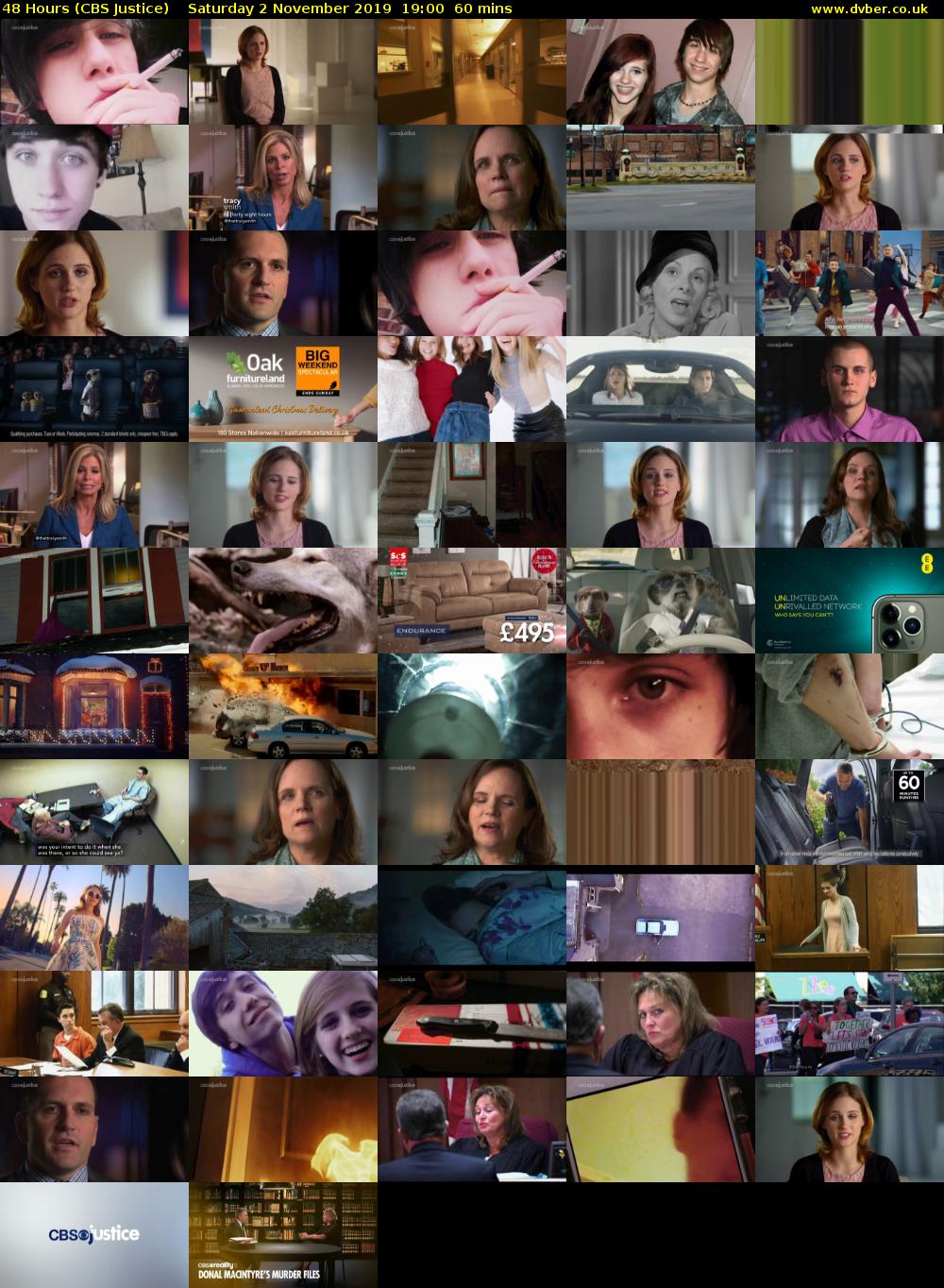 48 Hours (CBS Justice) Saturday 2 November 2019 19:00 - 20:00