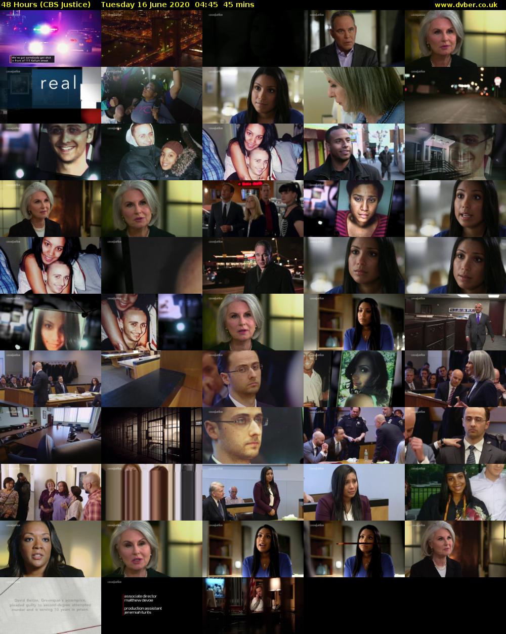 48 Hours (CBS Justice) Tuesday 16 June 2020 04:45 - 05:30