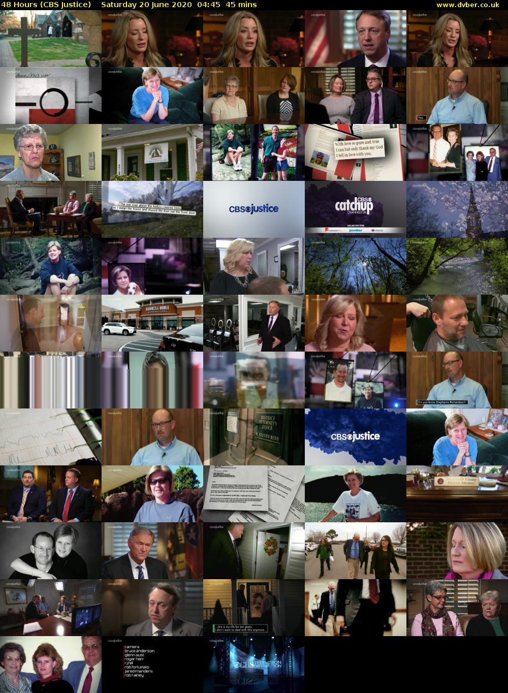 48 Hours (CBS Justice) Saturday 20 June 2020 04:45 - 05:30