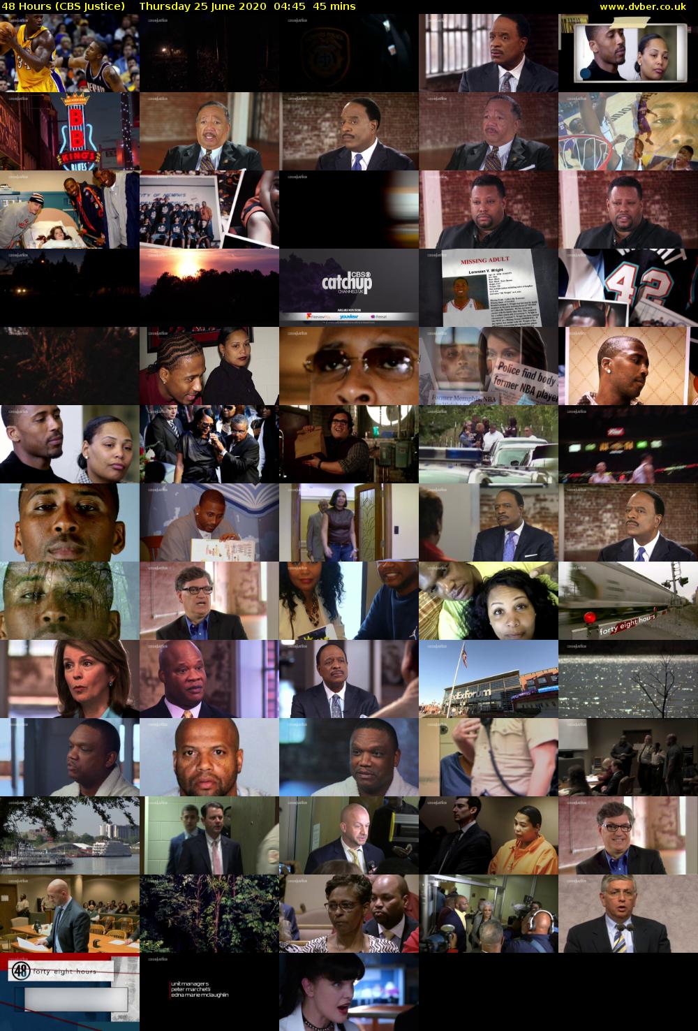 48 Hours (CBS Justice) Thursday 25 June 2020 04:45 - 05:30