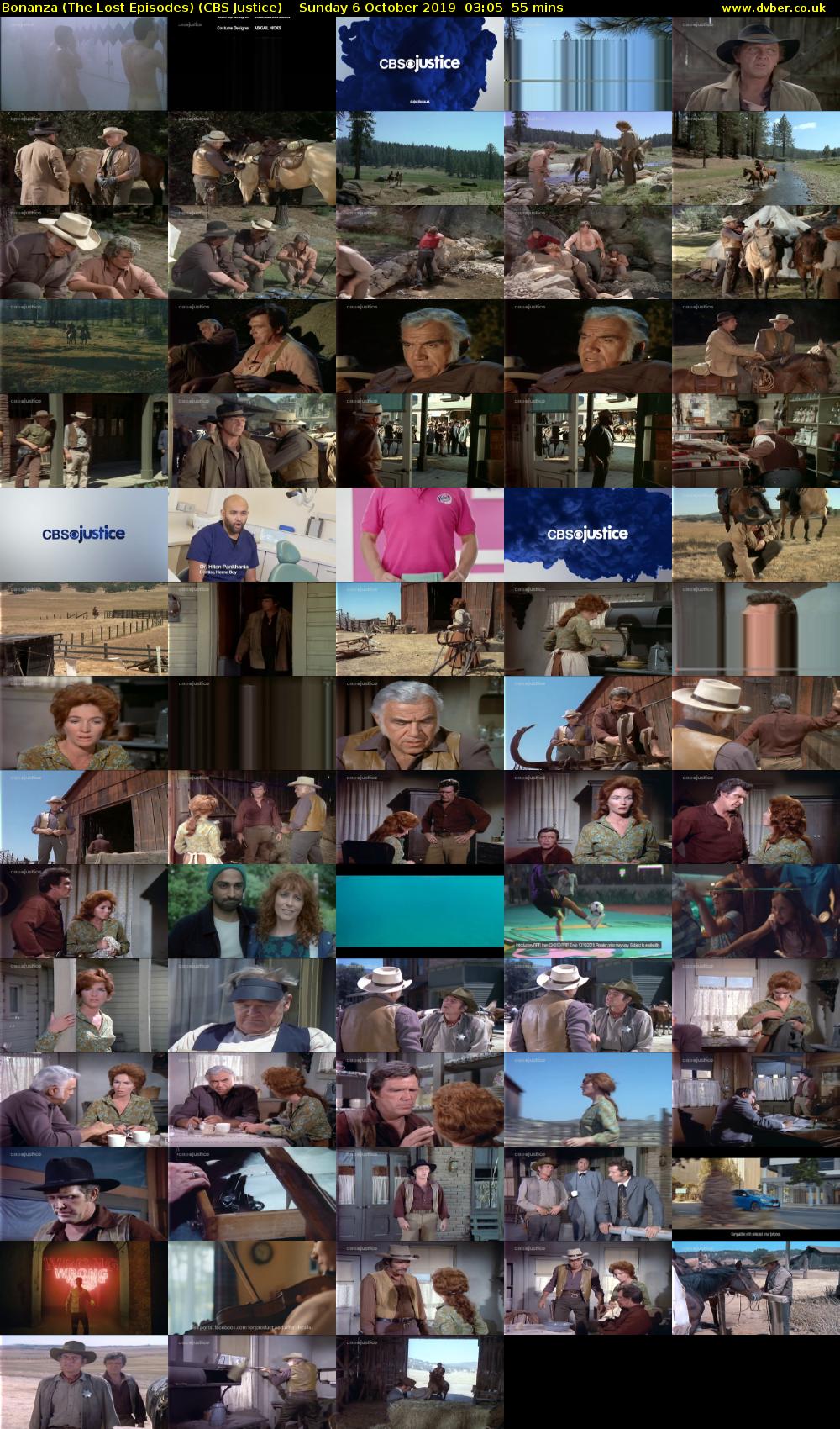 Bonanza (The Lost Episodes) (CBS Justice) Sunday 6 October 2019 03:05 - 04:00