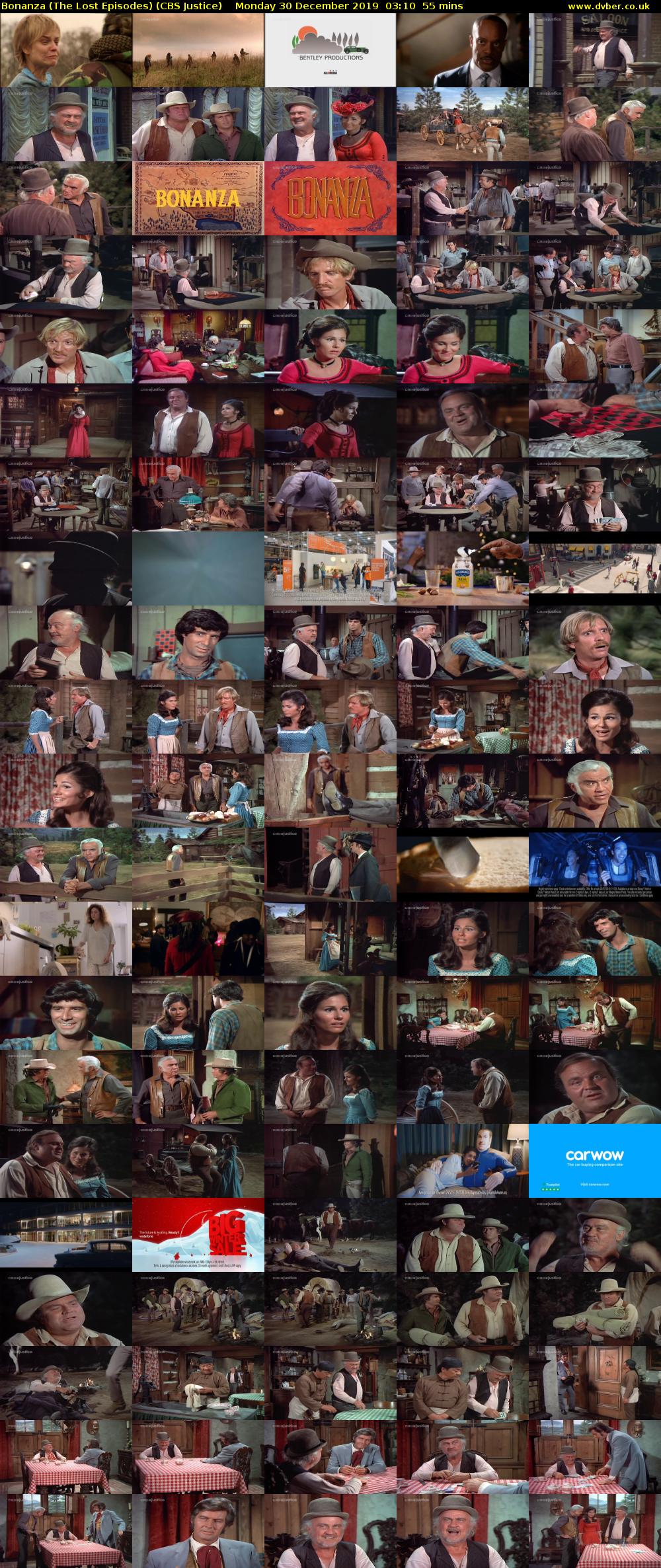 Bonanza (The Lost Episodes) (CBS Justice) Monday 30 December 2019 03:10 - 04:05